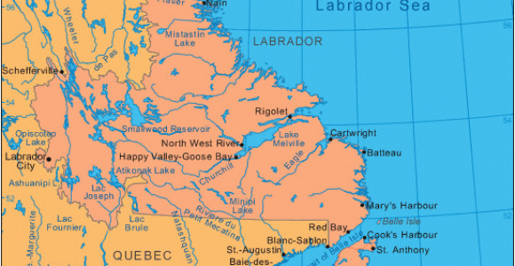 Map Nfld Canada Newfoundland and Labrador East Coast Of Canada In the