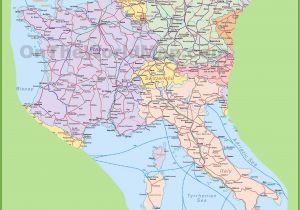 Map north East Italy Map Of Switzerland Italy Germany and France