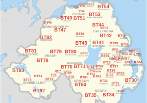 Map northern Ireland Roads Bt Postcode area Wikipedia