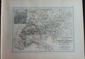 Map northern Italy and Switzerland Map Battle Campaign north Italy Switzerland Italy C1796 Engraved