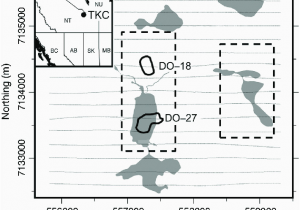 Map Nwt Canada Map Of the Dighem Survey area In the northwest Territories Canada