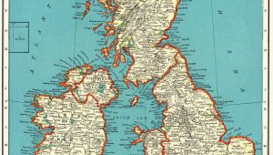 Map Od England 1937 Vintage British isles Map Antique United Kingdom Map