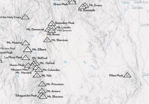 Map Of 14000 Foot Peaks In Colorado Amazon Com Best Maps Ever 58 Colorado 14ers Map Framed 18×24 Poster