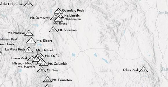 Map Of 14000 Foot Peaks In Colorado Amazon Com Best Maps Ever 58 Colorado 14ers Map Framed 18×24 Poster