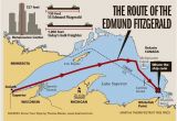 Map Of Adrian Michigan 41 Years Ago Edmund Fitzgerald Sank In Lake Superior Great Lakes