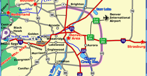 Map Of Airports In Colorado towns within One Hour Drive Of Denver area Colorado Vacation Directory