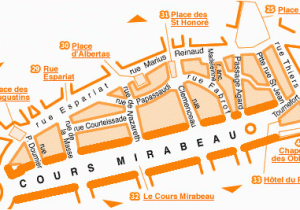 Map Of Aix En Provence France Map Of Aix En Provence Le Cours Mirabeau