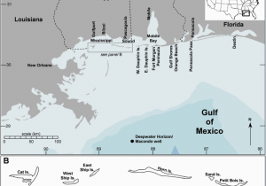 Map Of Alabama and Mississippi Coast Map Of the Study Region A Shows the Location Of the Deepwater