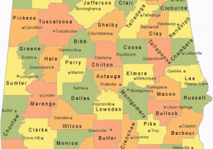 Map Of Alabama Counties and Cities Alabama County Map