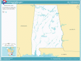 Map Of Alabama Rivers and Lakes Printable Maps Reference