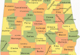 Map Of Alabama Showing Counties Alabama County Map