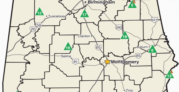 Map Of Alabama State Parks Alabama State Parks Map Road Trip In 2019 Pinterest State