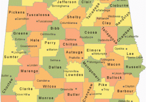 Map Of Alabama with Cities and Counties Alabama County Map