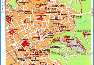 Map Of Alhambra Spain Spain Map tourist attractions Travelsfinders Com A