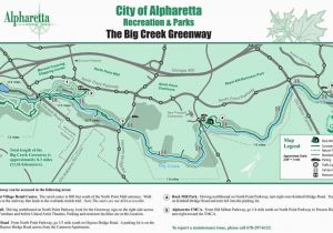 Map Of Alpharetta Georgia Big Creek Greenway Biking Trail Map atl Places Trail Maps Georgia