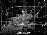 Map Of Amarillo Texas Black Map Poster Template Of Amarillo Texas Usa Maps Vector