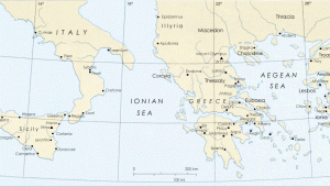 Map Of Ancient Italy and Greece the Iliad and Odyssey