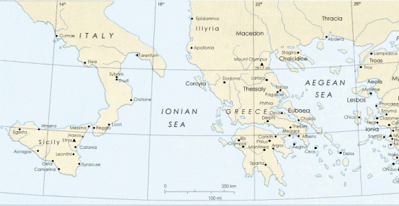 Map Of Ancient Italy and Greece the Iliad and Odyssey