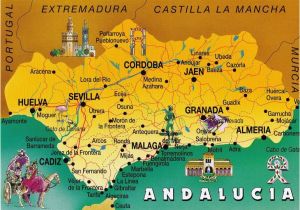 Map Of andalucia Region Of Spain andalusia Spain Postcard Exchange One World andalusia Spain