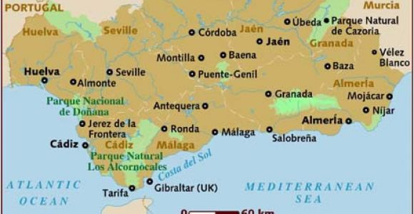 Map Of andalucia southern Spain Map Of andalucia