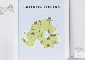 Map Of Antrim Ireland Map Of northern Ireland Print