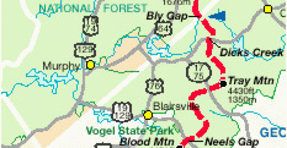 Map Of Appalachian Trail In Georgia Appalachian Trail Planner Website Includes Georgia north Carolina