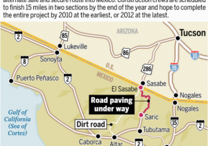 Map Of Arizona Mexico Border Traffic Via Sasabe May Surge as 33 Miles Of Road are Paved Border