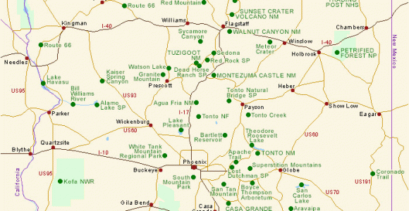 Map Of Arizona National Parks Map Of Arizona