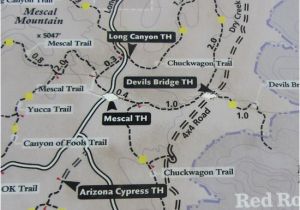 Map Of Arizona Sedona Access Via Long Canyon Road Bild Von Devil S Bridge Trail Sedona