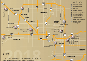 Map Of Arizona Showing Prescott Cactus League Stadium Map