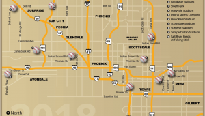 Map Of Arizona Showing Yuma Cactus League Stadium Map