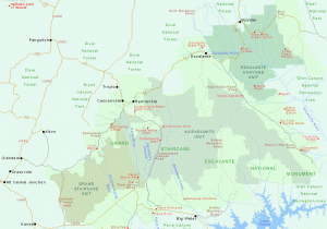 Map Of Arizona Utah Border Map Of Grand Staircase Escalante National Monument Utah