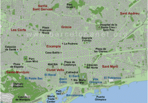 Map Of Barcelona Spain and Surrounding area Map Of Barcelona by District Neighborhoods tourist Map