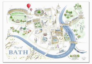 Map Of Bath England Alice Tait Map Of Bath Print In 2019 Map Love Bath England Map