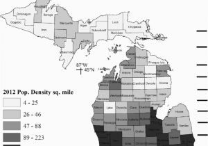 Map Of Benzie County Michigan Michigan Political Map Showing County Names and Human Population