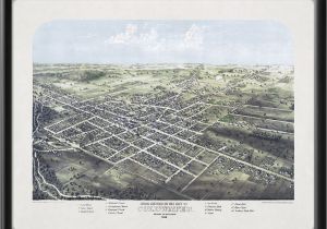 Map Of Branch County Michigan Vintage City Maps Bird S Eye View Of Coldwater Michigan 1868