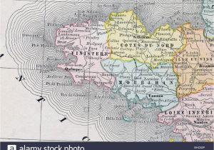 Map Of Brittany and normandy France Old Map Brittany Stock Photos Old Map Brittany Stock
