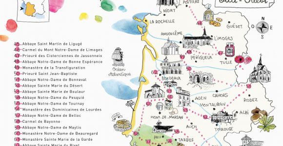 Map Of Cahors France Caroline Donadieu Guide Des Abbayes south West France