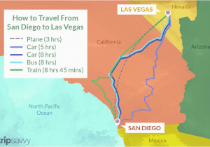 Map Of California Nevada Border San Diego to Las Vegas 4 Ways to Travel