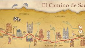 Map Of Camino Frances Camino Frances De Santiago Pilgrim souvenir Poster Map In