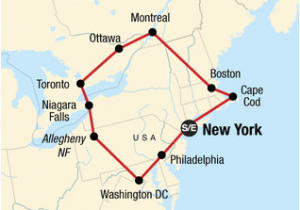 Map Of Canada and New York Canada tours Travel G Adventures