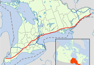 Map Of Canada and Usa Border Ontario Highway 401 Wikipedia