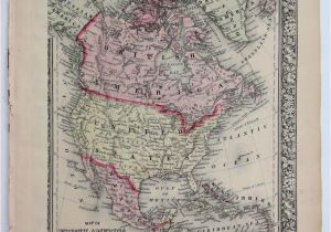 Map Of Canada Colored Details About 1860 Mitchell S Huge Hand Tinted Colored Map Of north
