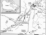 Map Of Canada St Lawrence River Map Of Localities In the St Lawrence River Basin In southern