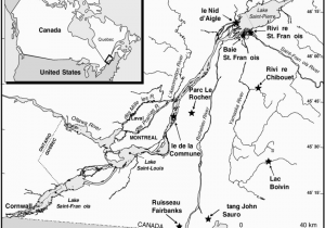 Map Of Canada St Lawrence River Map Of Localities In the St Lawrence River Basin In southern