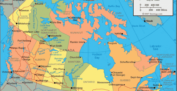 Map Of Canada with Rivers and Lakes Canada Map and Satellite Image