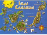 Map Of Canary islands Spain Canary islands Spain Map Postcard In 2019 Lanzarote Canarian