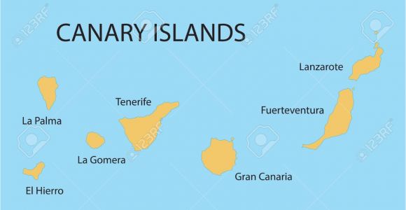 Map Of Canary islands Spain Yellow Map Of Canary islands