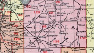 Map Of Caro Michigan Tuscola County Michigan 1911 Map Rand Mcnally Caro Cass City