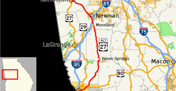 Map Of Carrollton Georgia U S Route 27 Alternate Georgia Wikivividly